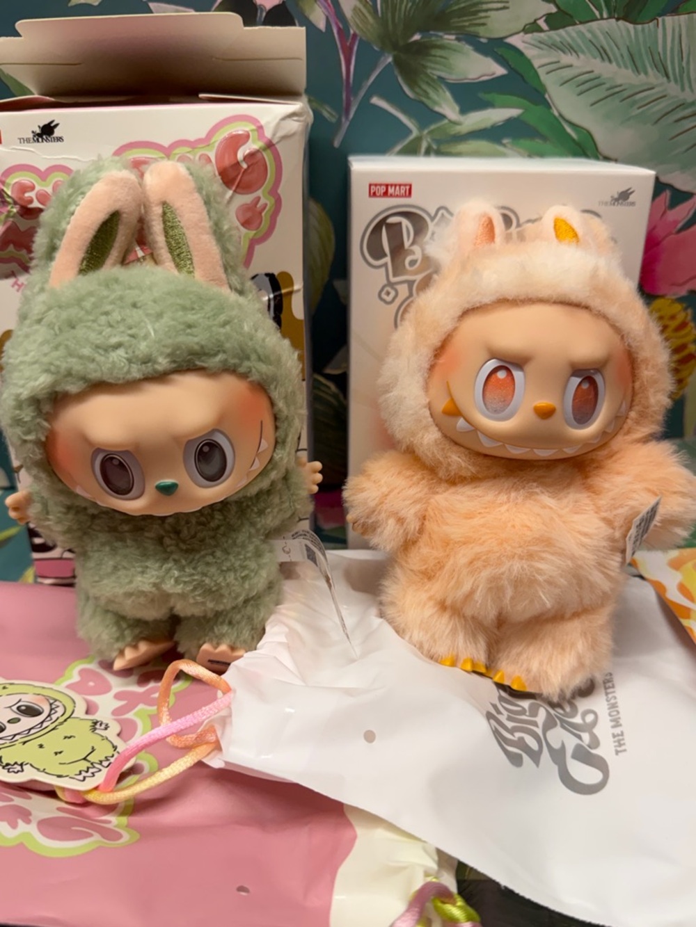 POP MART Labubu set of 2 Happiness and Green Grape open boxes new